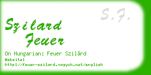 szilard feuer business card